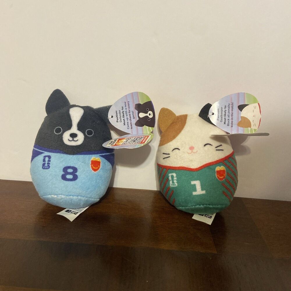2 McDonald’s Happy Meal Squishmallows FIFA World Cup 2026 Monty Cam NWT